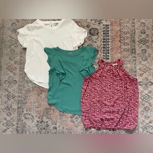 LOFT Neutral Classic Preppy Office Business Casual Women’s Shirt Bundle Small